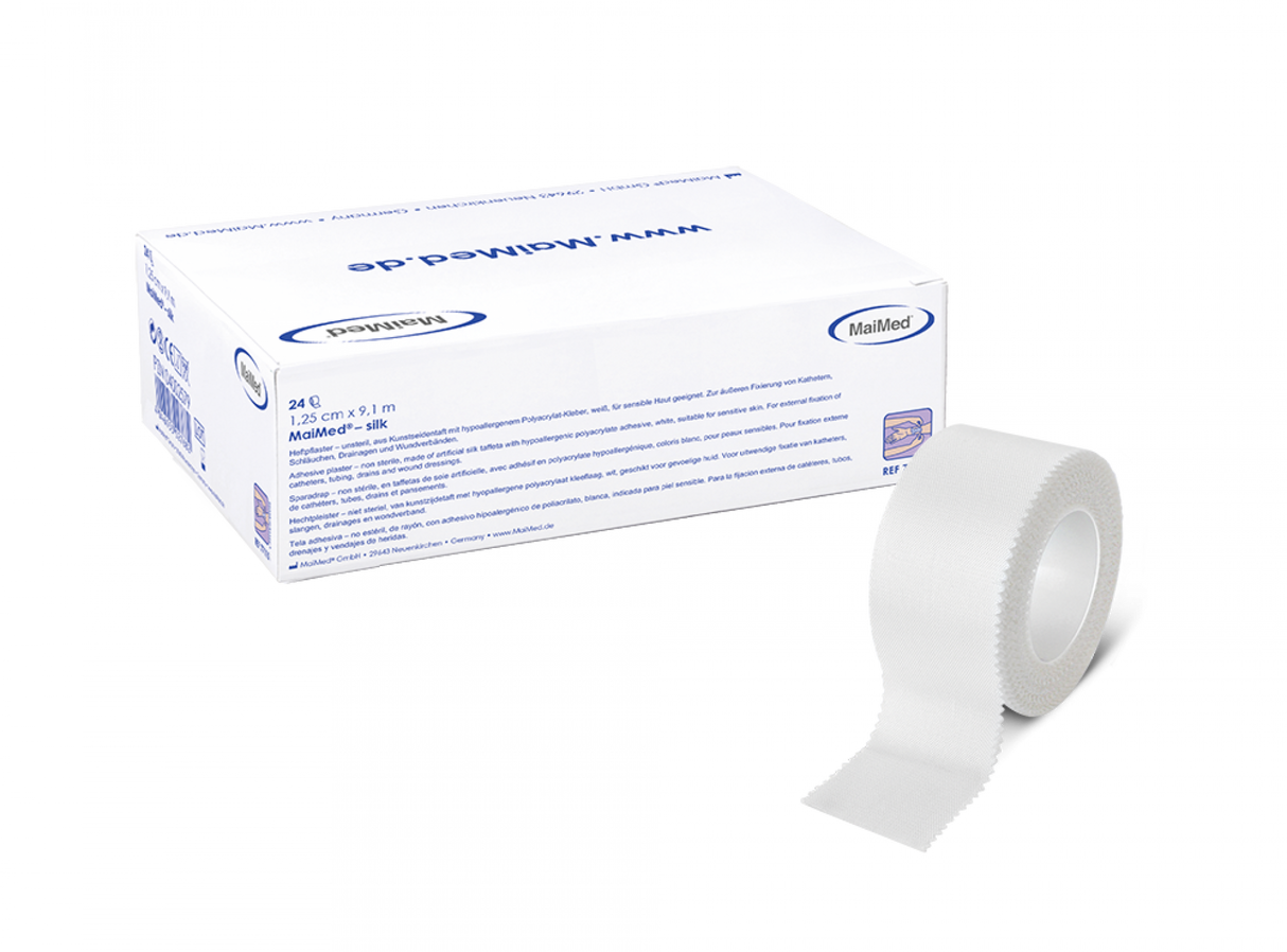 MaiMed Silk Rollenpflaster weiß 6 Rollen á 5 cm x 9,1 m