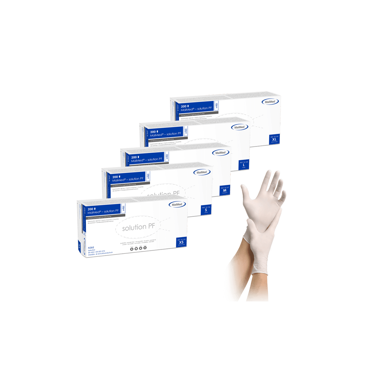 MaiMed Solution Nitril Handschuhe puderfrei blau 200 Stück