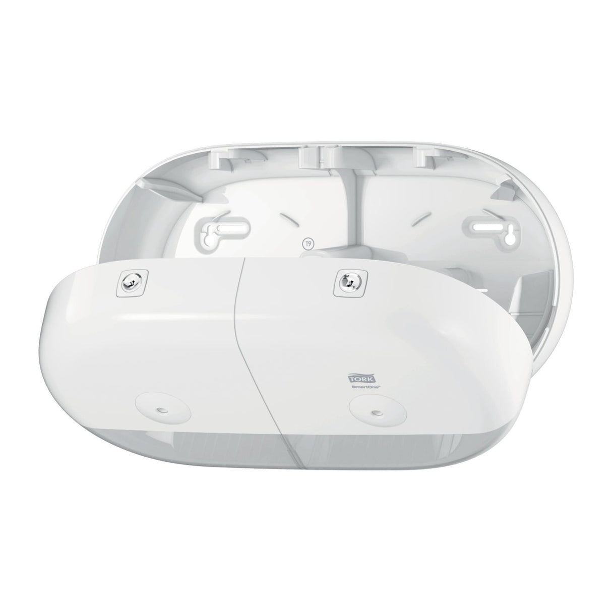 Tork SmartOne Mini Doppelrollenspender T9, Einzelblattausgabe für durchgehende Papierversorgung – Ansicht 5