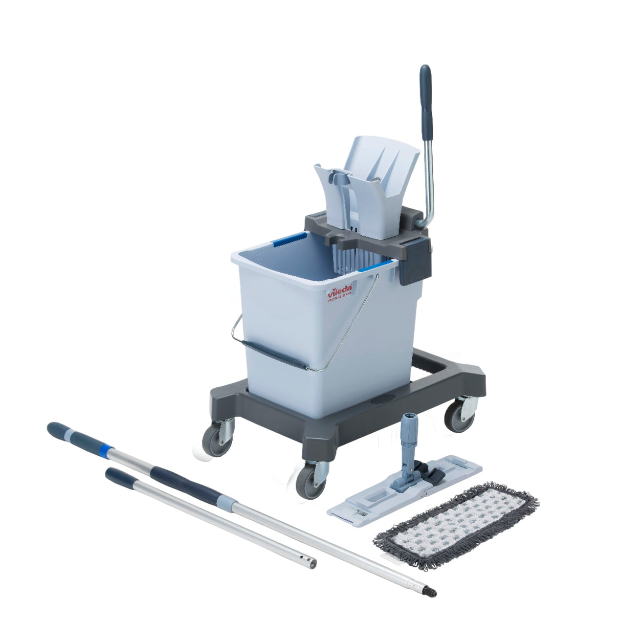Vileda Professional UltraSpeed Pro Einfachfahreimer-Set – 6-teiliges Bodenreinigungssystem mit Presse