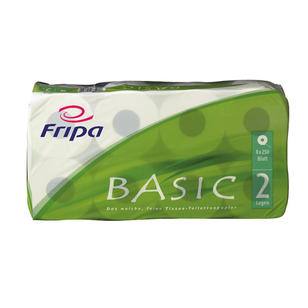 Fripa Toilettenpapier Basic, 2-lagig, 8 Rollen á 250 Blatt