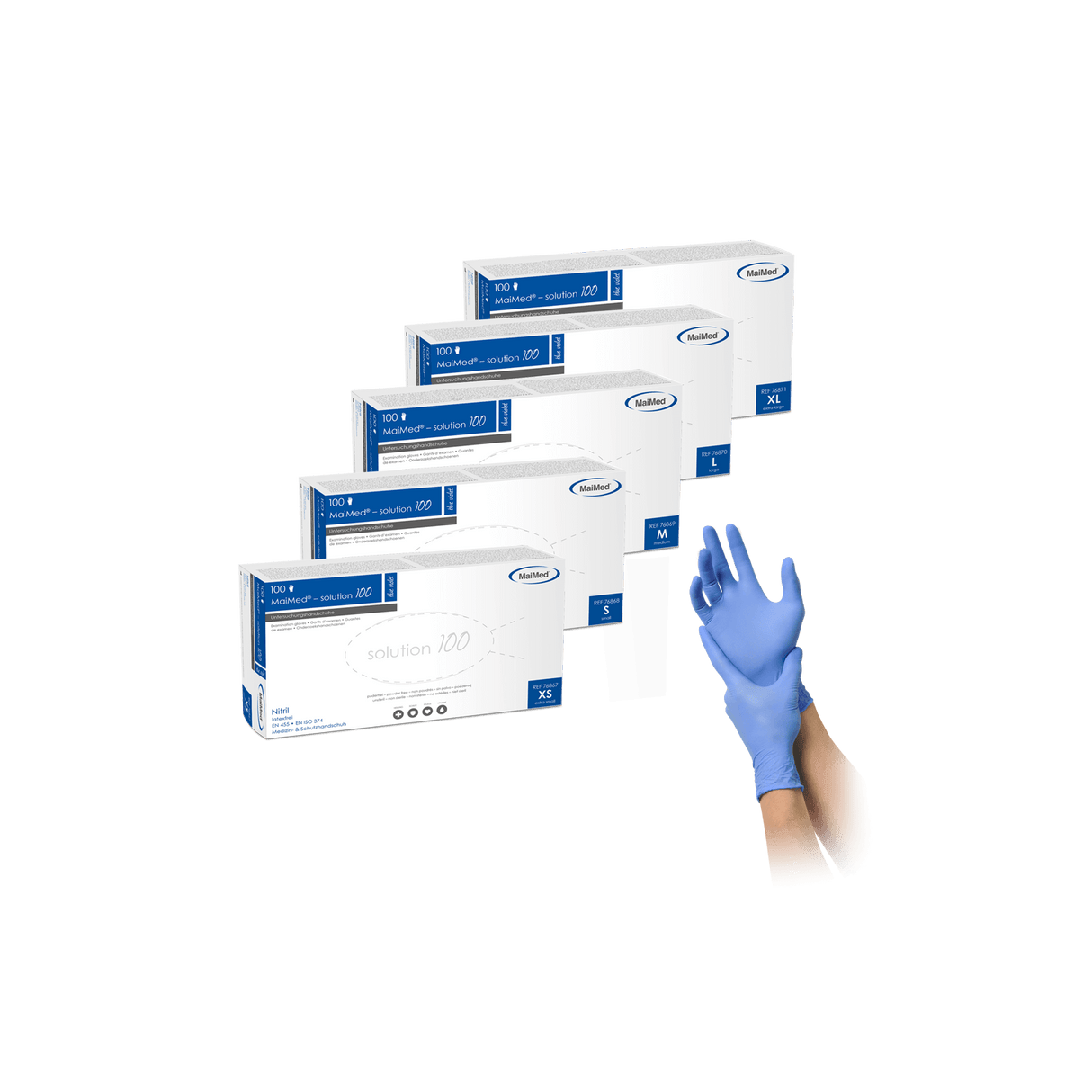 MaiMed solution Nitril Handschuhe puderfrei blue violet 100 Stück