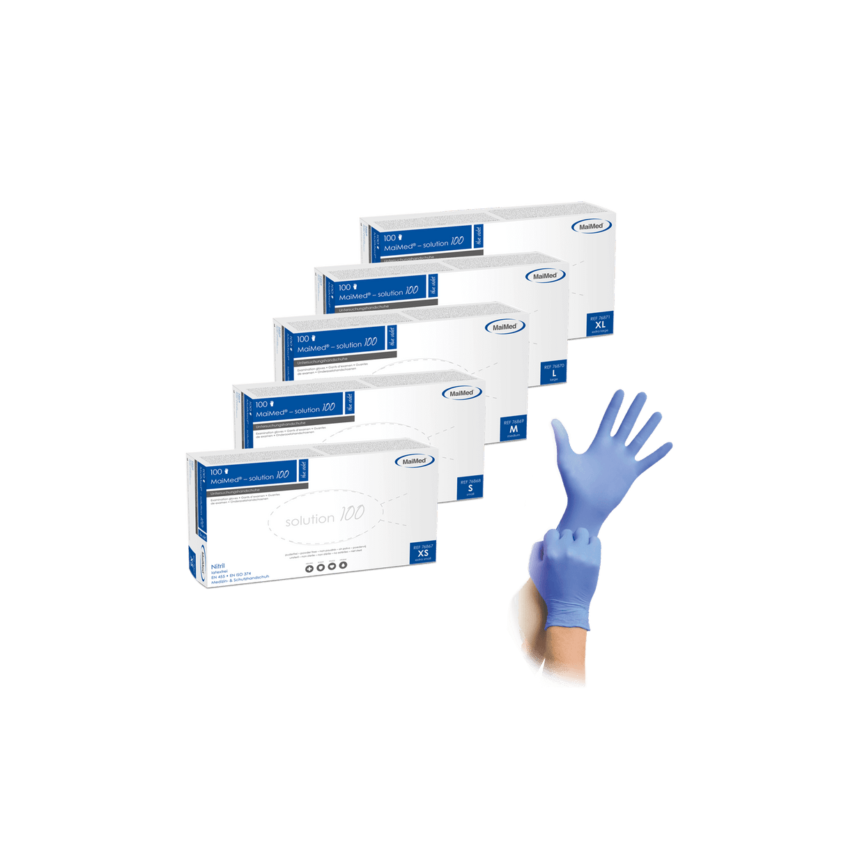MaiMed solution Nitril Handschuhe puderfrei blue violet 100 Stück