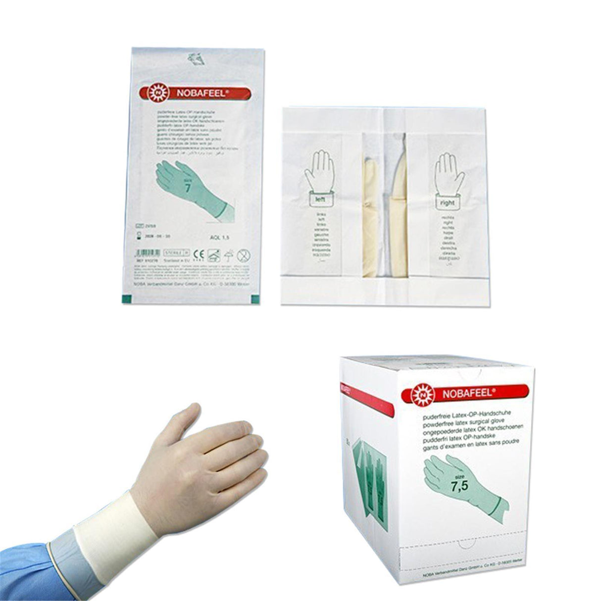 NOBA Nobafeel OP-Latexhandschuhe puderfrei 50 Paar