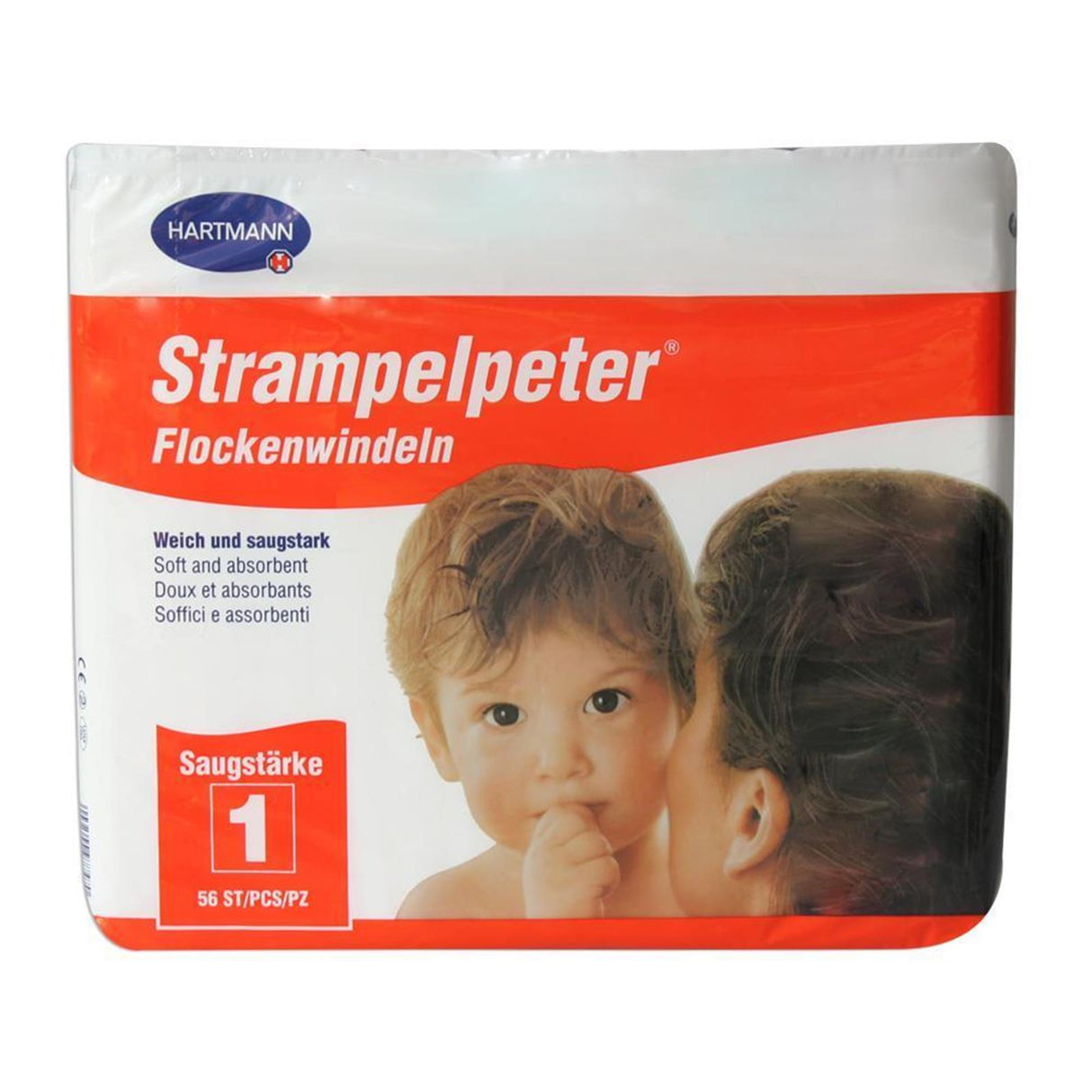 Hartmann Strampelpeter Flockenwindeln 35x11 cm 56 Stück