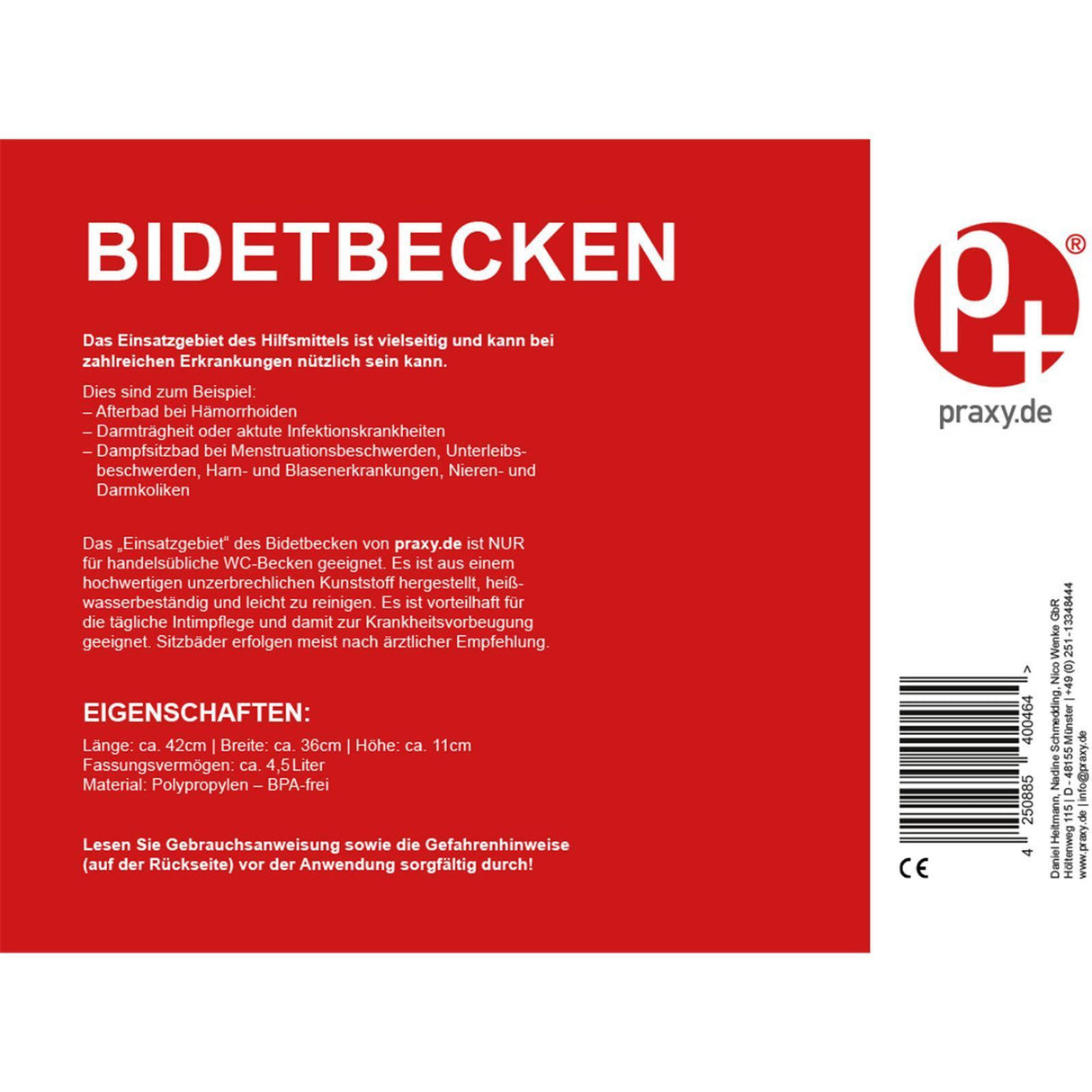 praxy Bidetbecken Sitzbad als Toiletteneinsatz