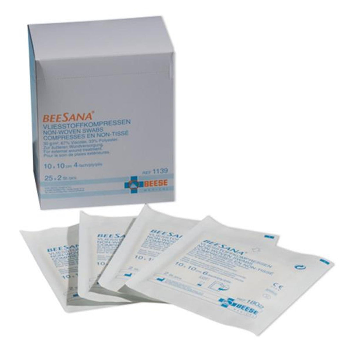 Beese Medical sterile Vliesstoffkompressen 4- lagig 2 x 25 Stück