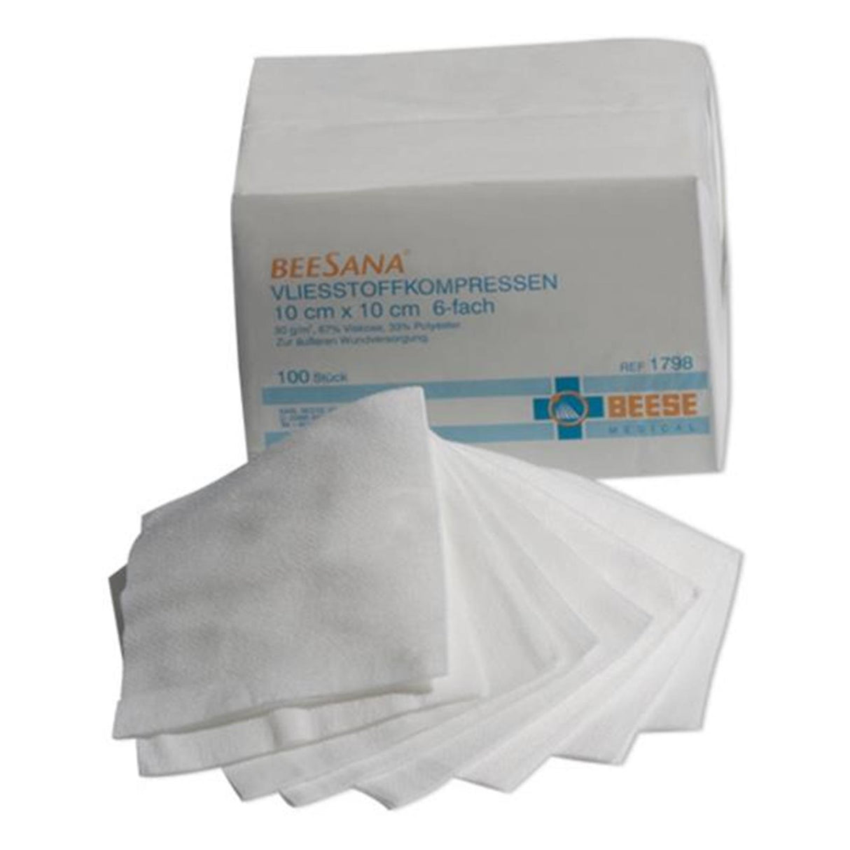 Beese Medical unsterile Vliesstoffkompressen 4- lagig 100 Stück
