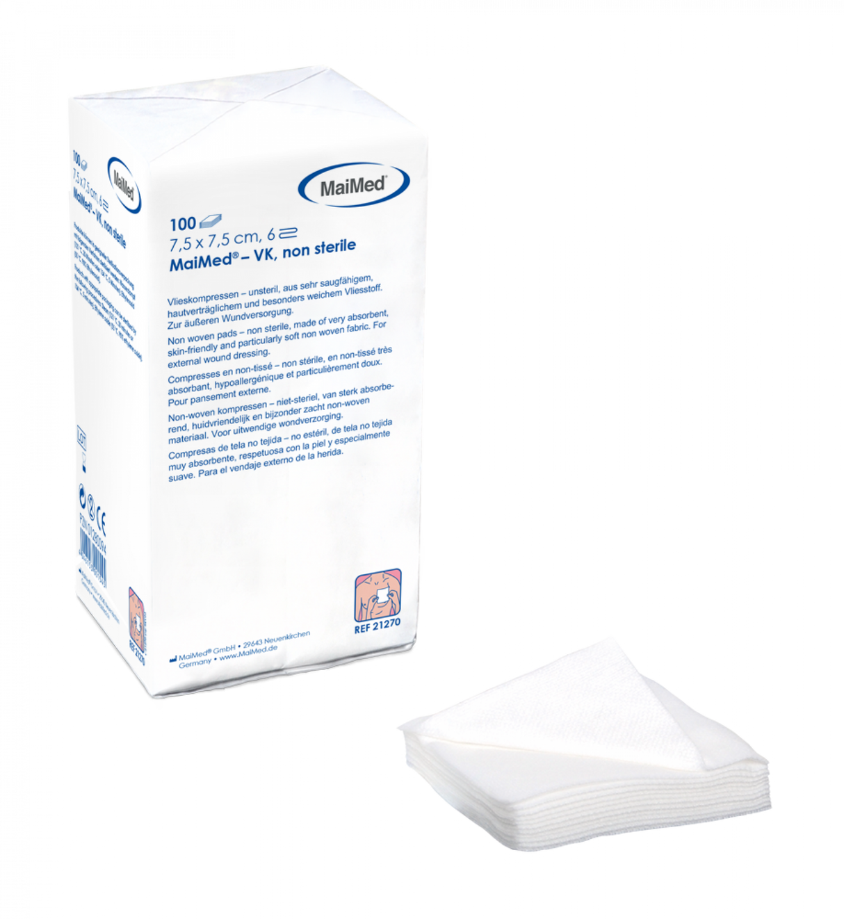 MaiMed Vlieskompressen unsteril 6- lagig 100 Stück