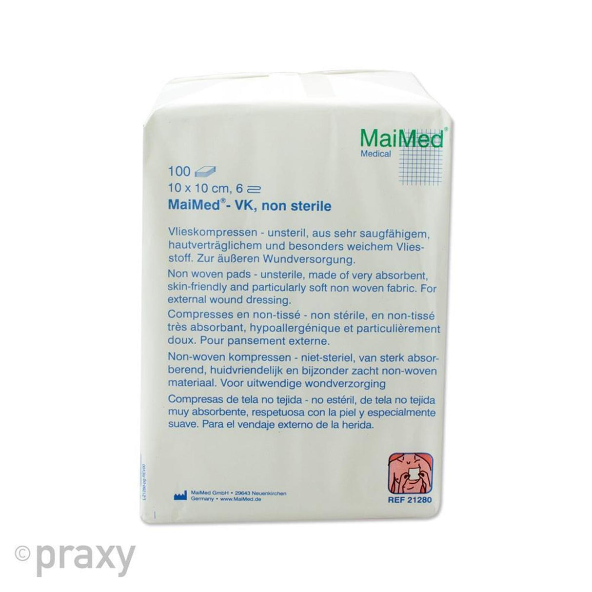 MaiMed Vlieskompressen unsteril 6- lagig 100 Stück