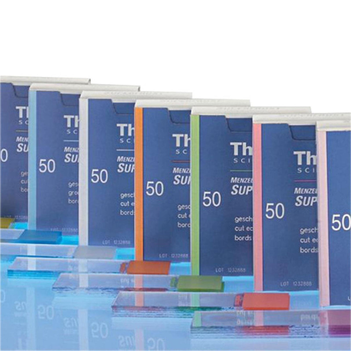 Menzel Objektträger SuperFrost geschnitten mit Farbrand 50 Stück