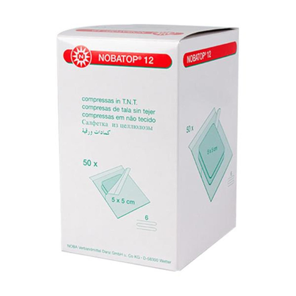 NOBA Nobatop 12 sterile Vliesstoffkompressen 6- lagig 50 x 2 Stück