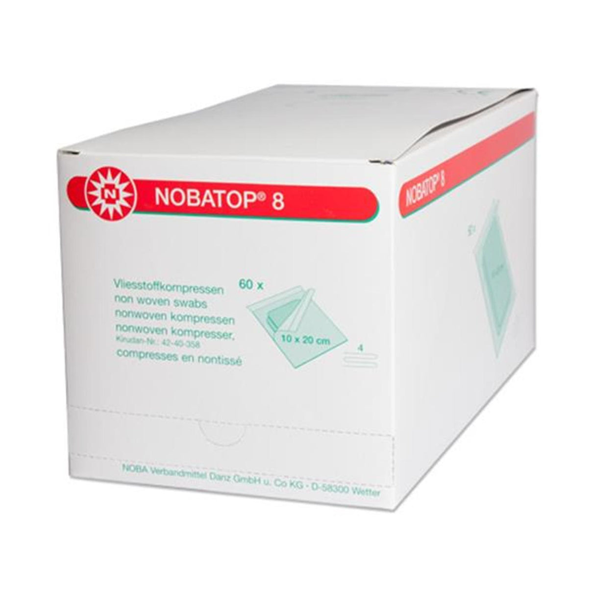 NOBA Nobatop 8 sterile Vliesstoffkompressen 4 - fach 50 x 2 Stück