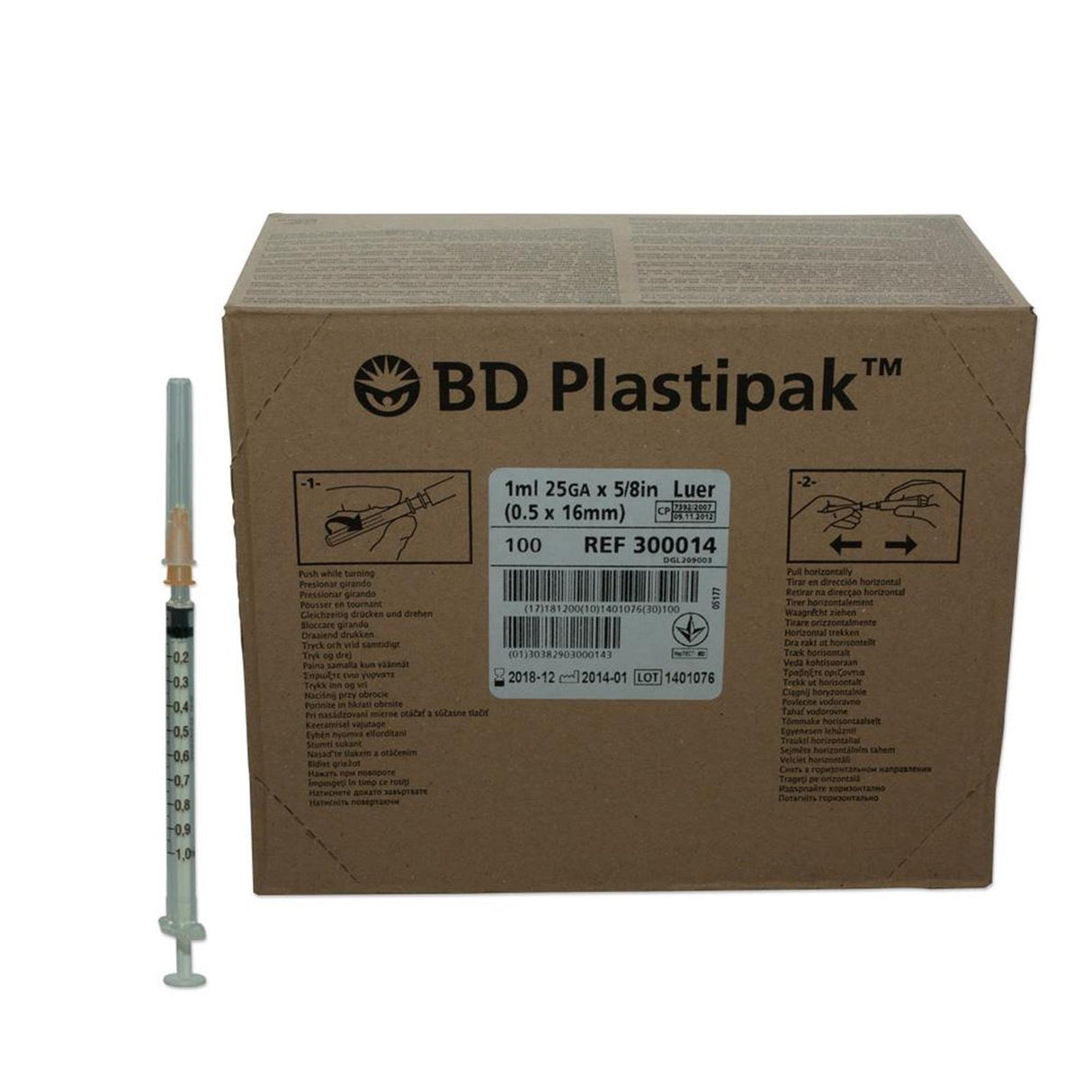 BD Plastipak™ Tuberkulinspritzen 120 Spritzen mit Kanüle 1 ml