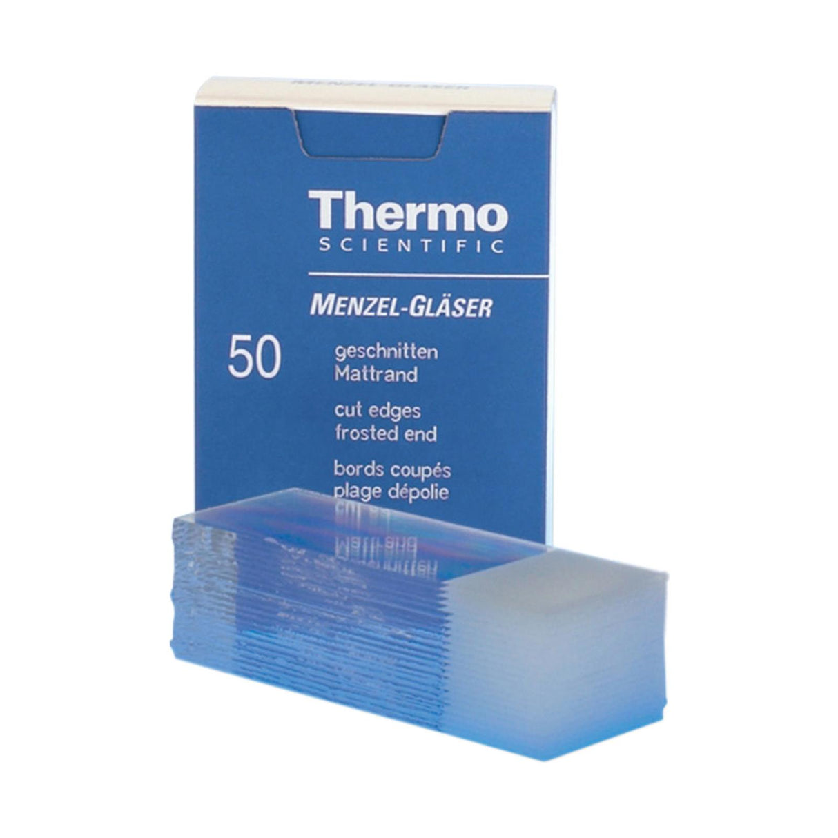 Menzel Objektträger 50 Stück geschnitten mit Mattrand 76 x 26 x 1 mm