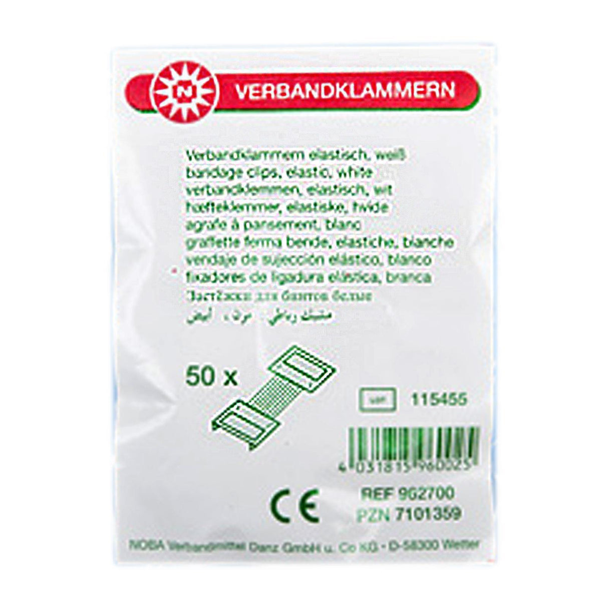 NOBA Verbandklammern weiß 50 Stück