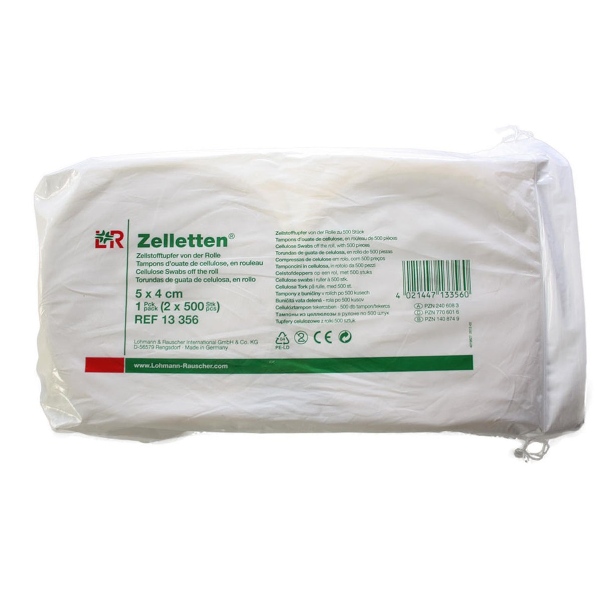 Lohmann & Rauscher Zelletten Zellstofftupfer 5 x 4 cm unsteril 2 Rollen á 500 Stück