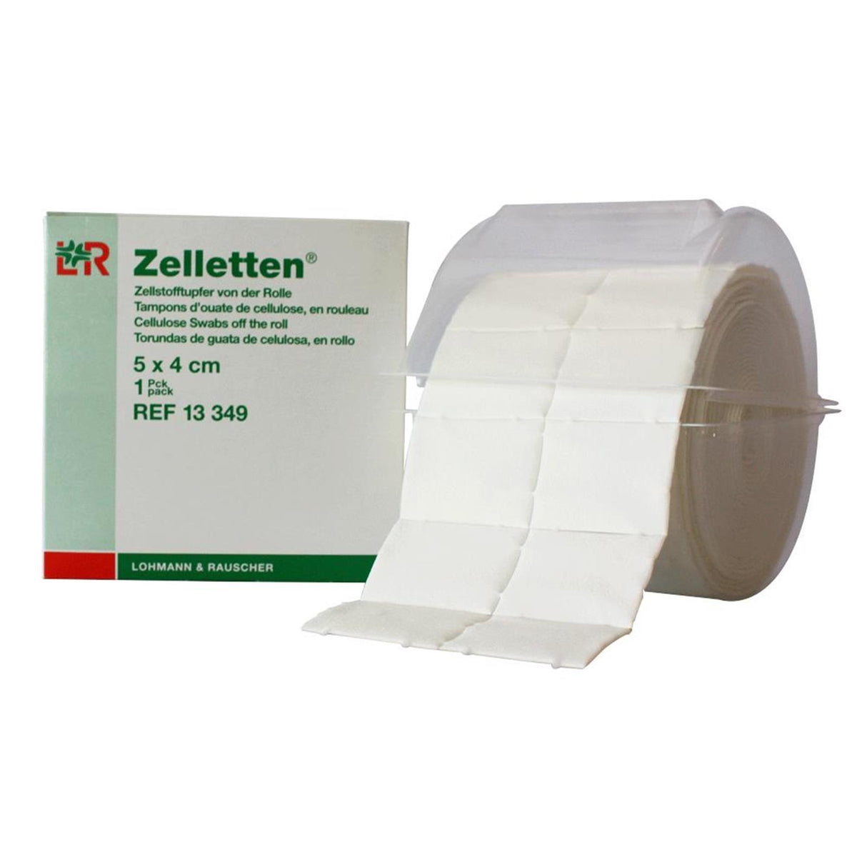 Lohmann & Rauscher Zelletten Rolle in Spenderbox 5 x 4 cm 300 Stück