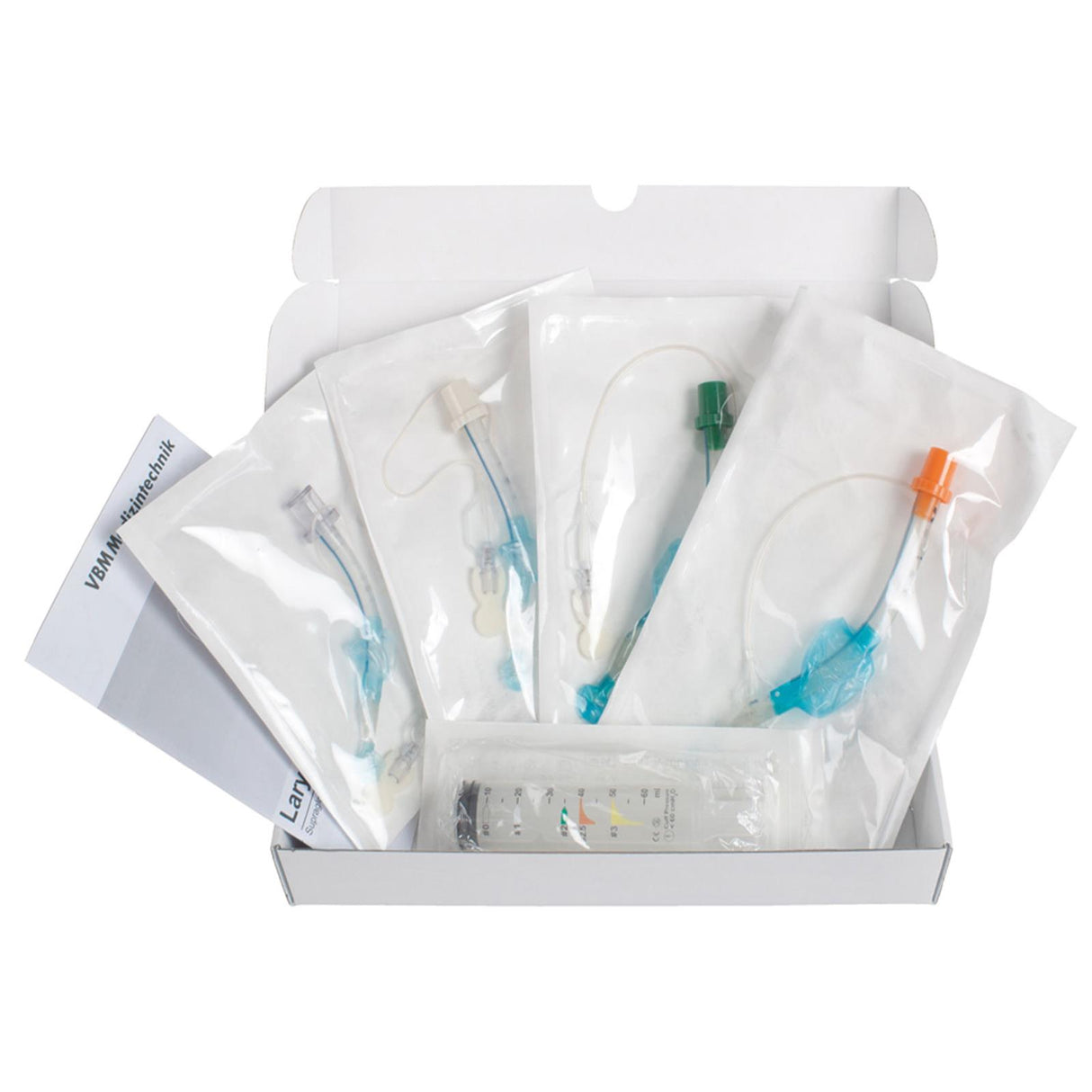 VBM Larynxtubus-Set Larynx-Tubus mit farbcodierter Spritze und Beißblock