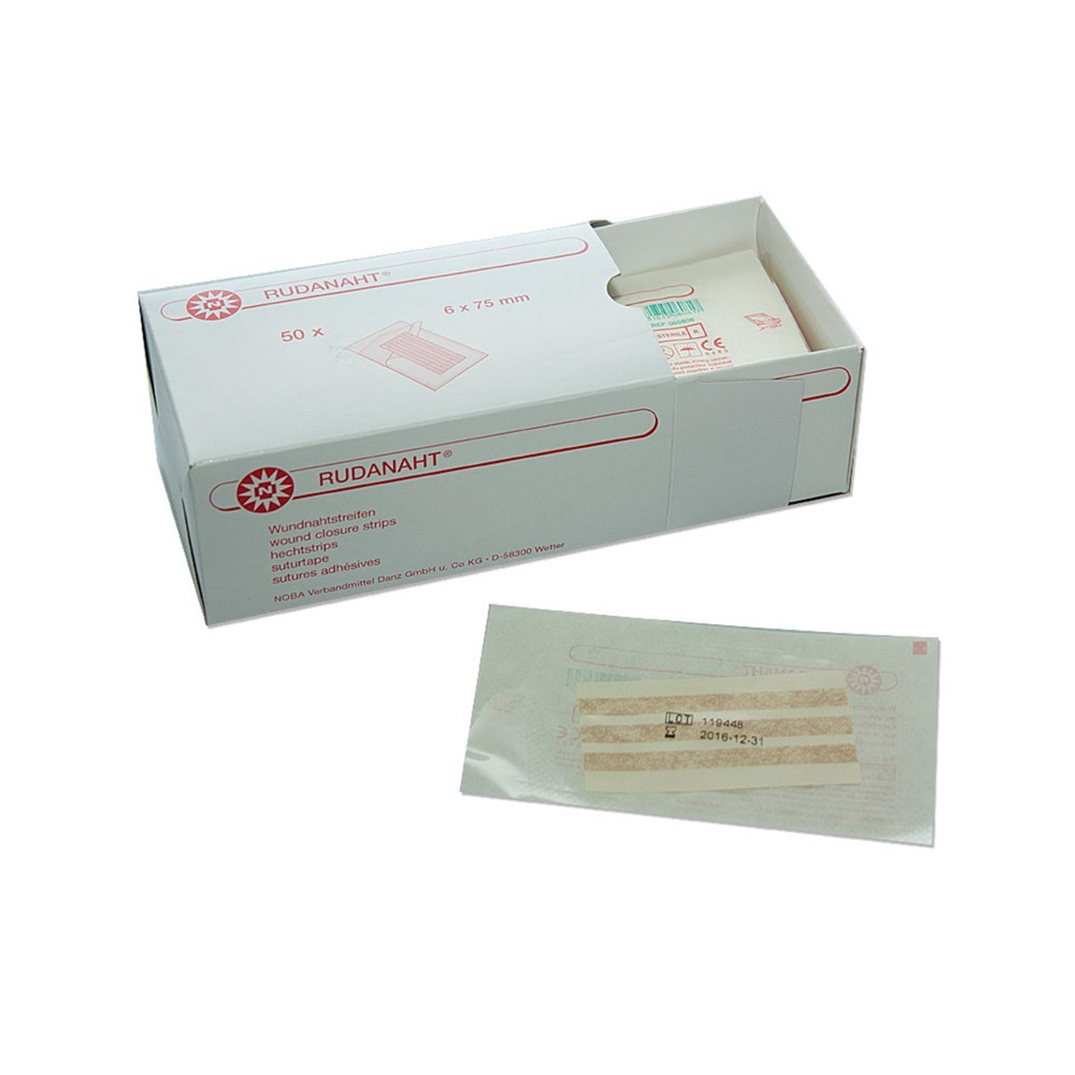 NOBA Rudanaht Wundnahtstreifen 1 x 3 Stück 6 mm x 75 mm