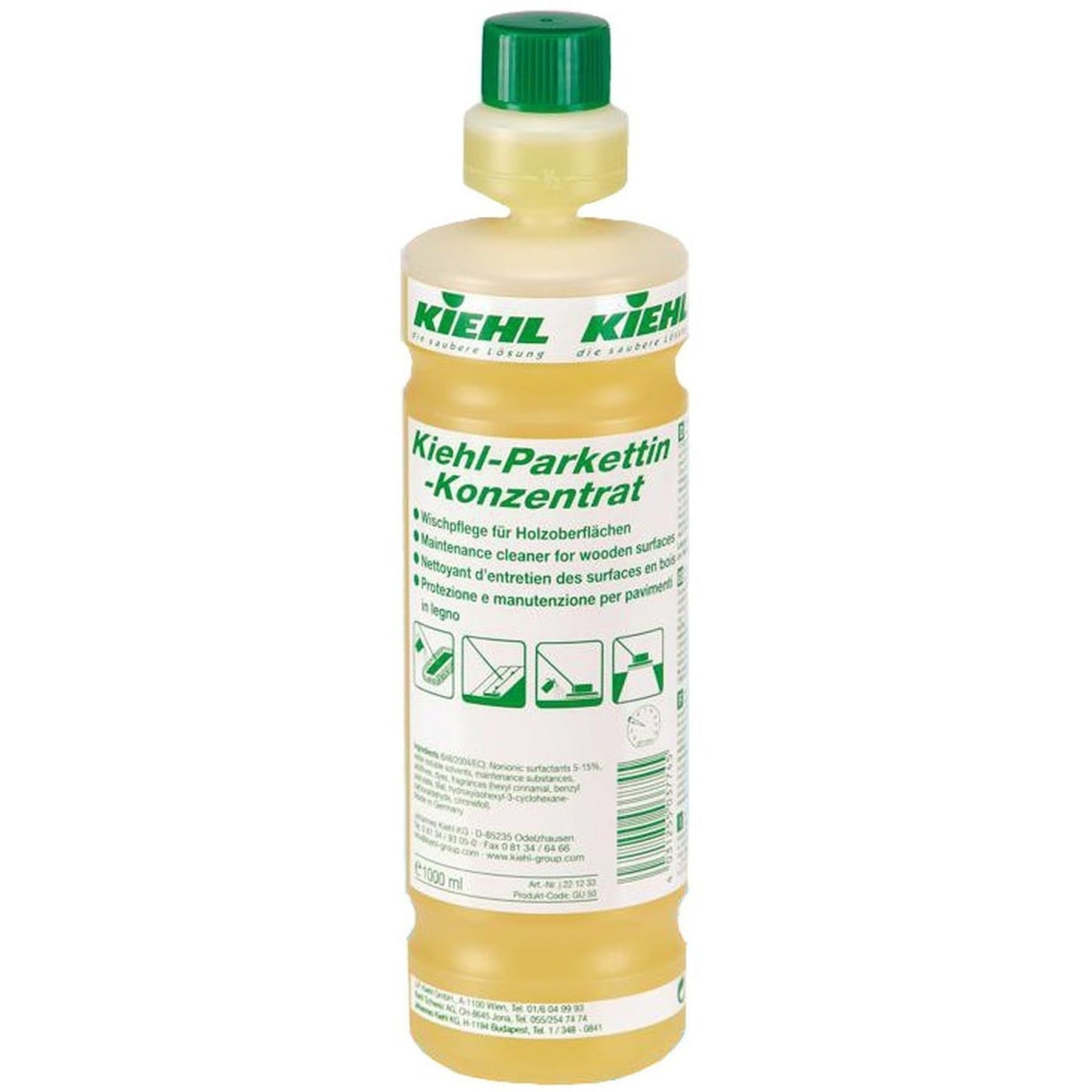 Kiehl Parkettin-Konzentrat Wischpflege für Holzoberflächen – 1 Karton = 6 Flaschen à 1 Liter