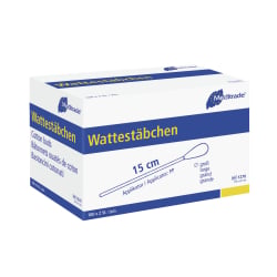 Meditrade Wattestäbchen, steril, Holz oder Kunststoff – einzeln zu 2 Stück verpackt