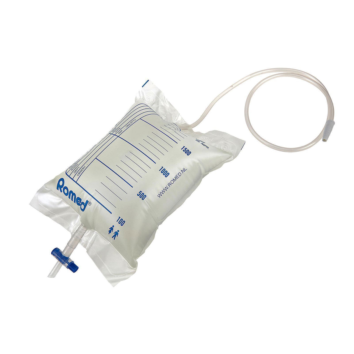 Romed Urinbeutel 2 Liter steril mit Ventil und T-Ablasshahn 10 Stück