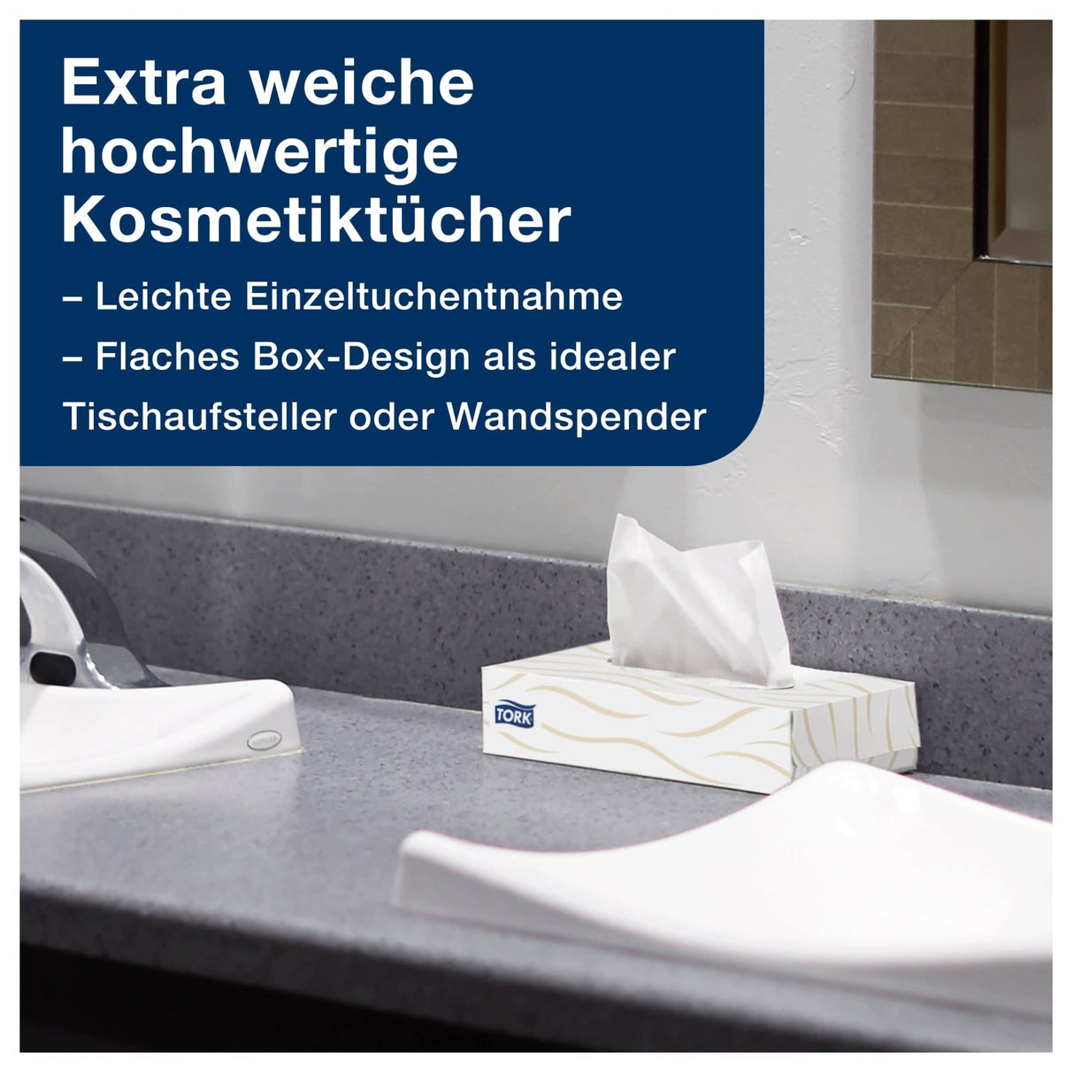 Tork Extra weiche Kosmetiktücher, 2-lagig, weiß, F1 – Ansicht 3
