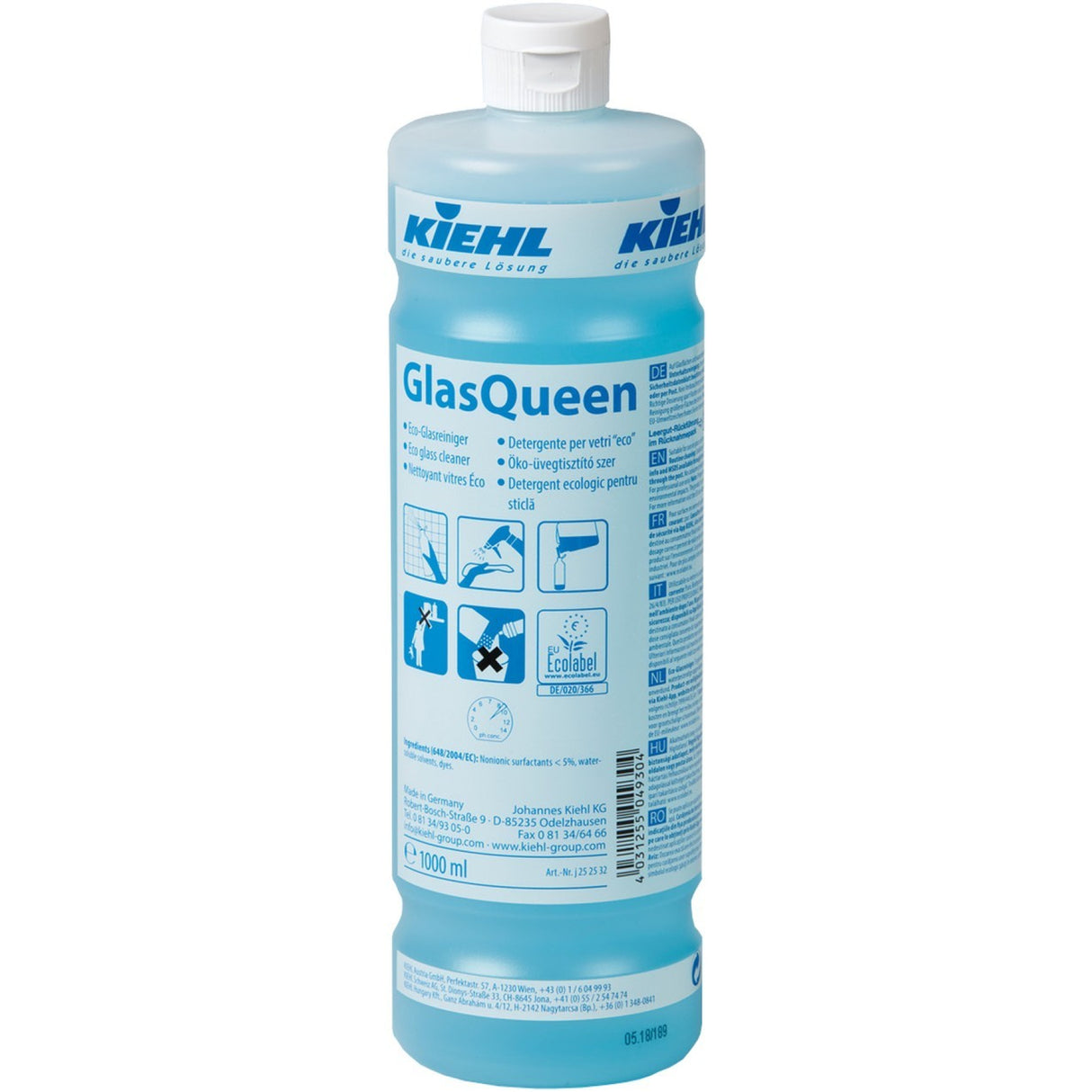 Kiehl Glas- und Oberflächenreiniger GlasQueen – 1 Karton = 6 Flaschen à 1000 ml