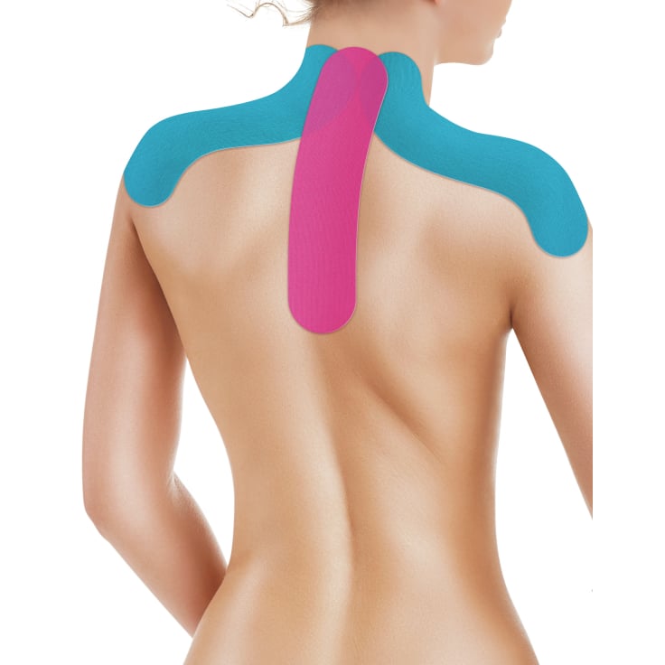 Lifemed Physio Tapes Schulter & Nacken - 1 Set = 2 x blau, 1 x pink, 1 x schwarz