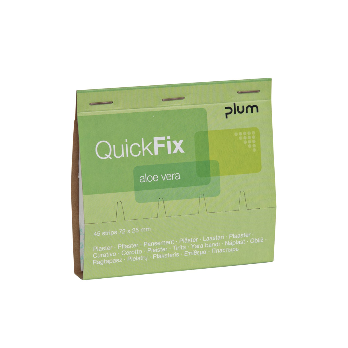 Plum QuickFix Aloe Vera Refill Pflaster – mit Aloe Vera, luftdurchlässig, 2,5 x 7,2 cm