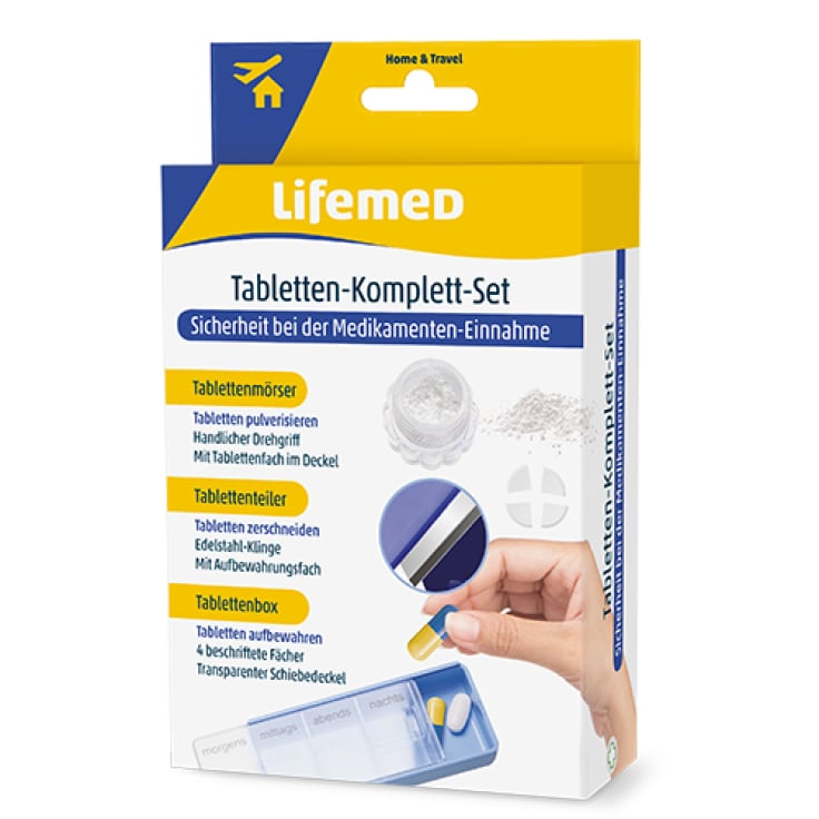 Lifemed Tabletten Komplett Set Medikamentenspender – 1 Set blau