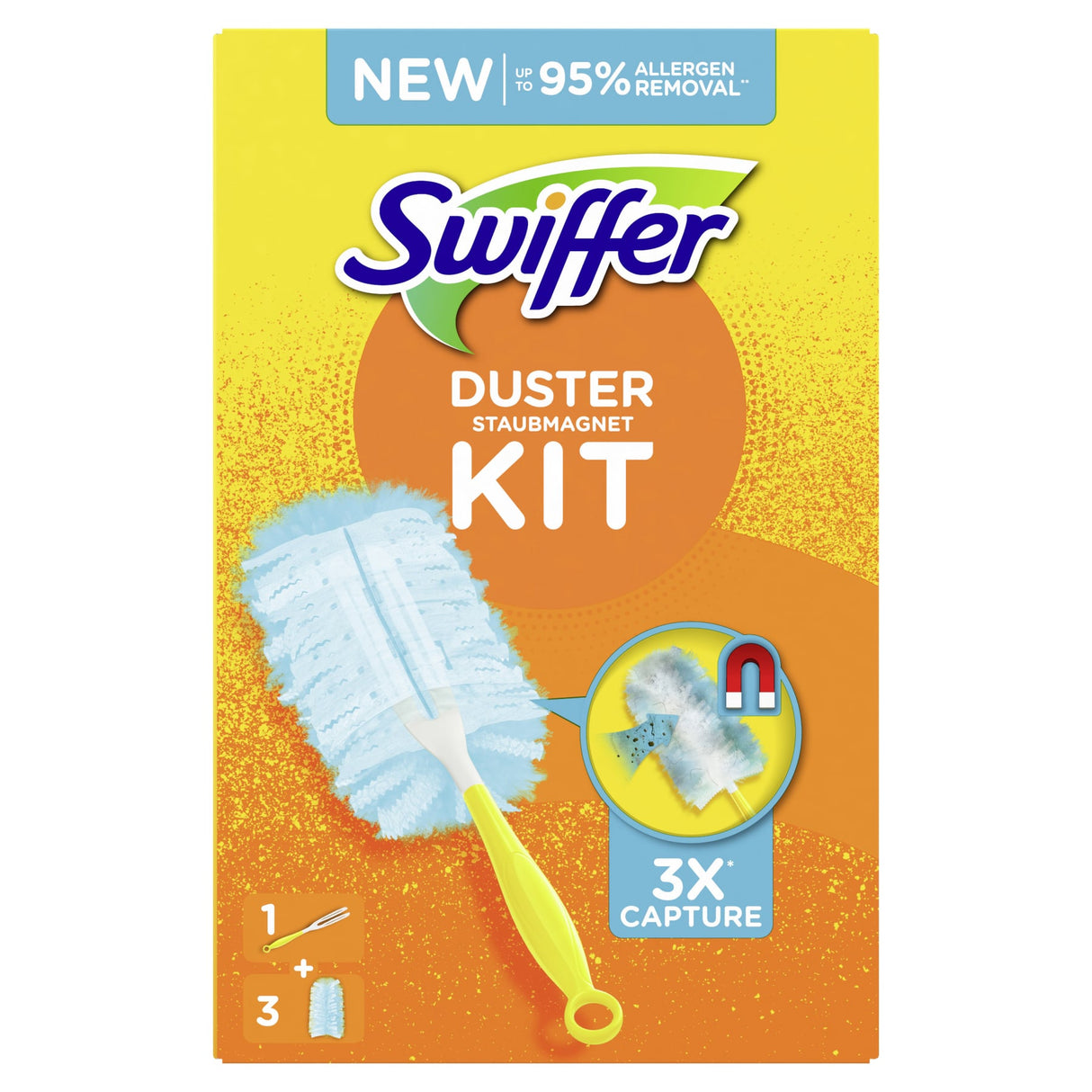 Swiffer Duster Kit Staubmagnet, Staubwedel mit Staubfang-Technologie
