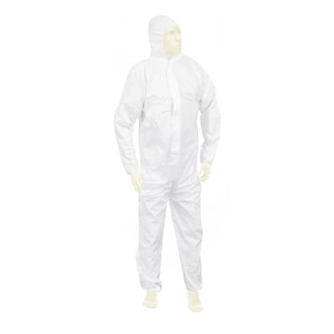 Meditrade Suavel® YETI Overall Schutzanzug, weiß – Chemikalienschutz Typ 5/6, atmungsaktiv, CE Kategorie III