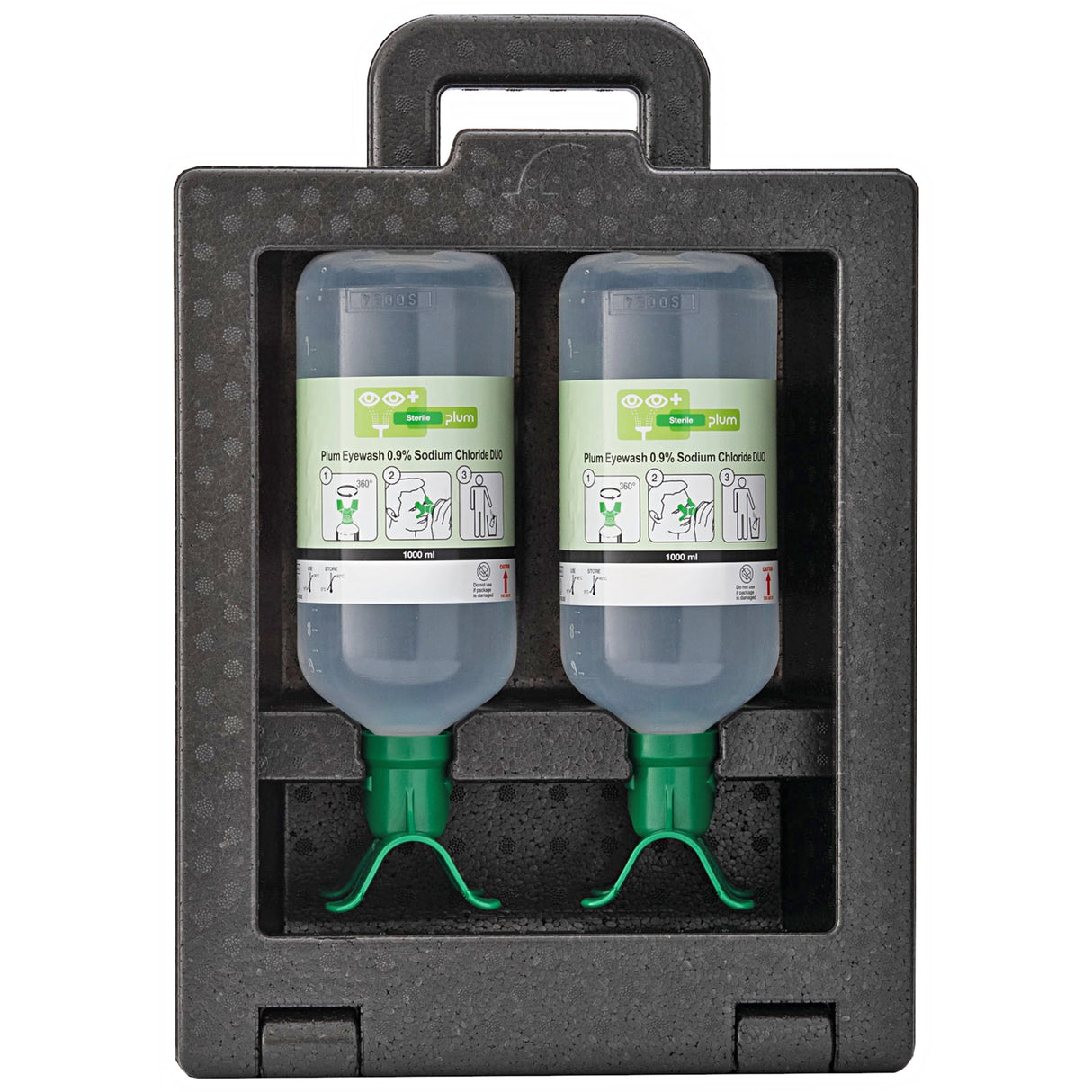 Plum Augendusche Notfallstation iBox2 DUO mit 2 x 1,0 Liter NaCl-Augenspüllösung