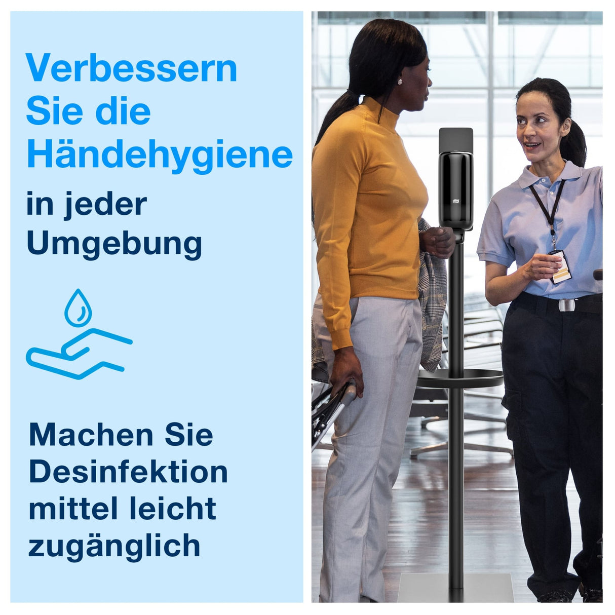 Tork Desinfektionssäule für Händedesinfektion, freistehend, schwarz, S1 – Ansicht 4