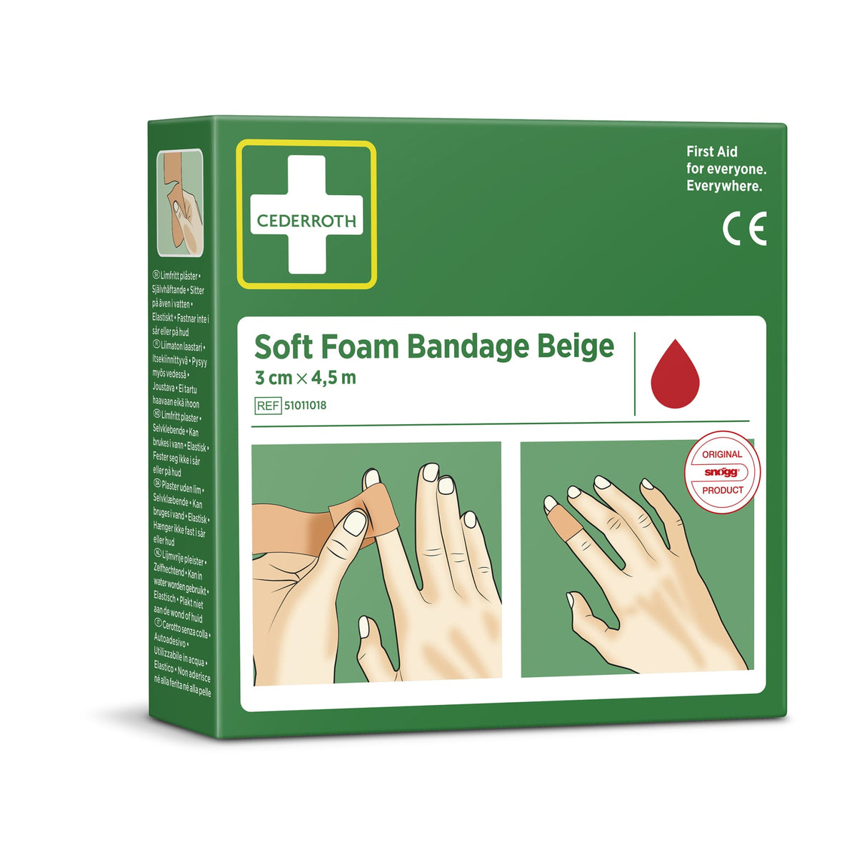 Cederroth Fingerverband Soft Foam, selbstklebend, 3 cm x 4,5 m – Beige – Ansicht 3