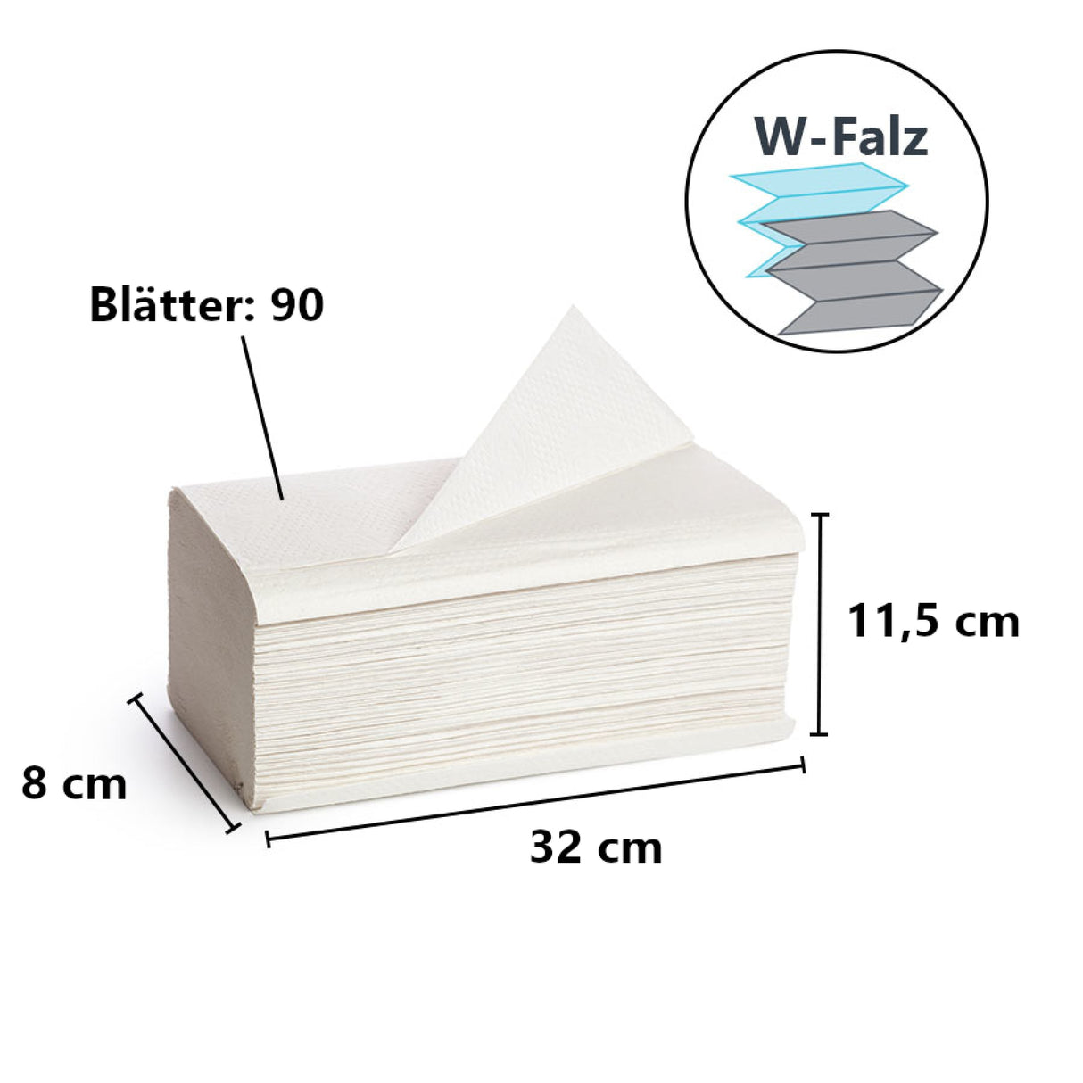 KATRIN W-Falz Falthandtücher Non Stop L Wide 90 Blatt, Handy Pack