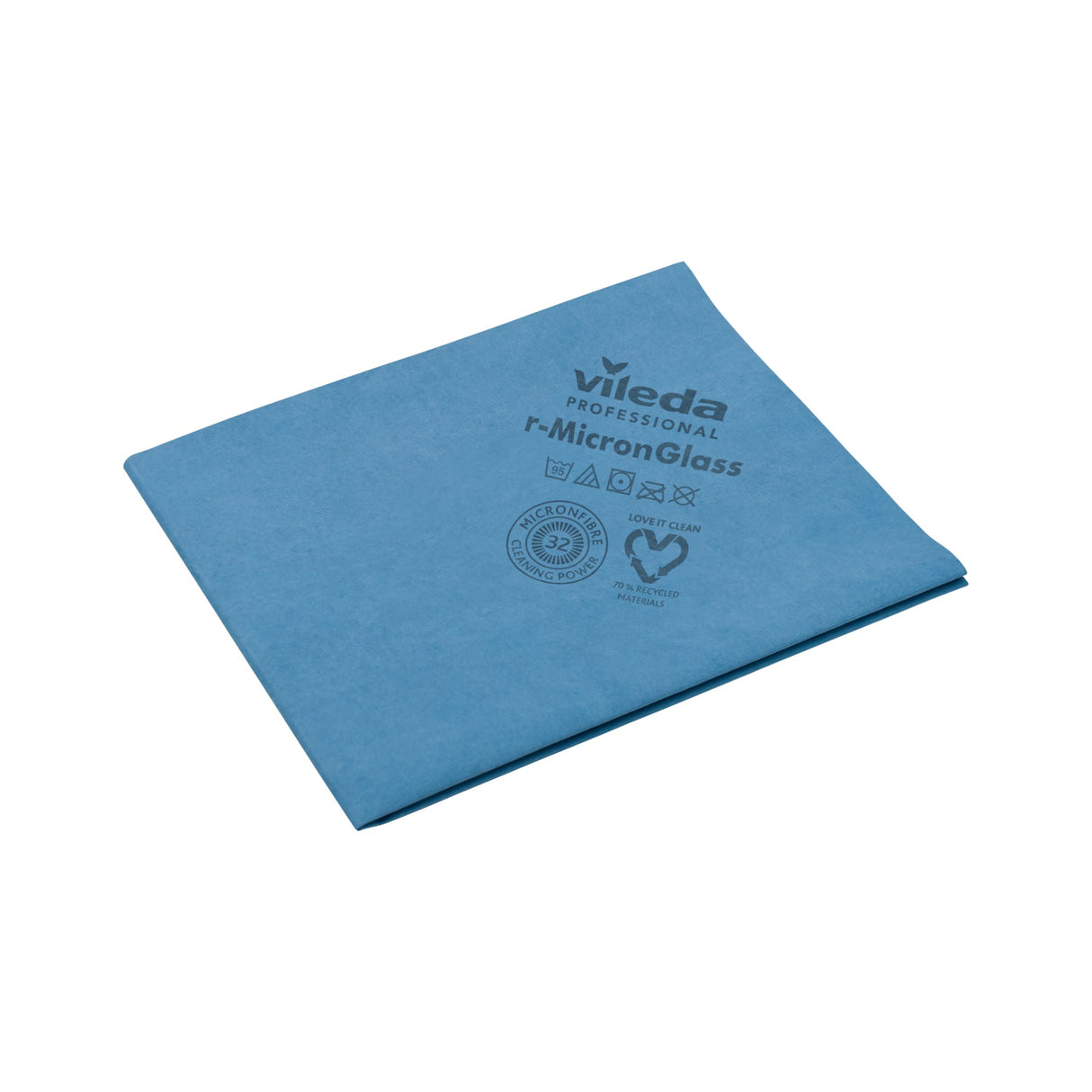 Vileda Professional r-MicronGlass Glastuch – Recyceltes Poliertuch für Gläser und Glasflächen