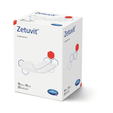 Zetuvit Saugkompresse hydrophil 10 x 10 cm, steril - Karton