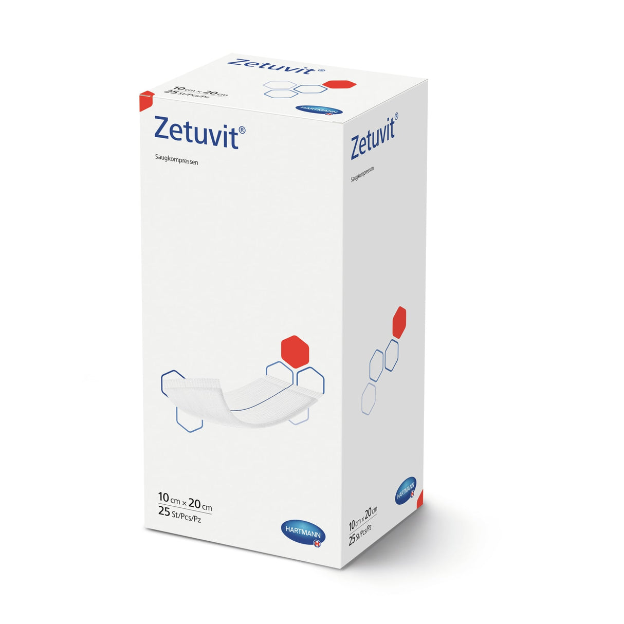 Zetuvit Saugkompresse hydrophil 10 x 20 cm, steril - Packung
