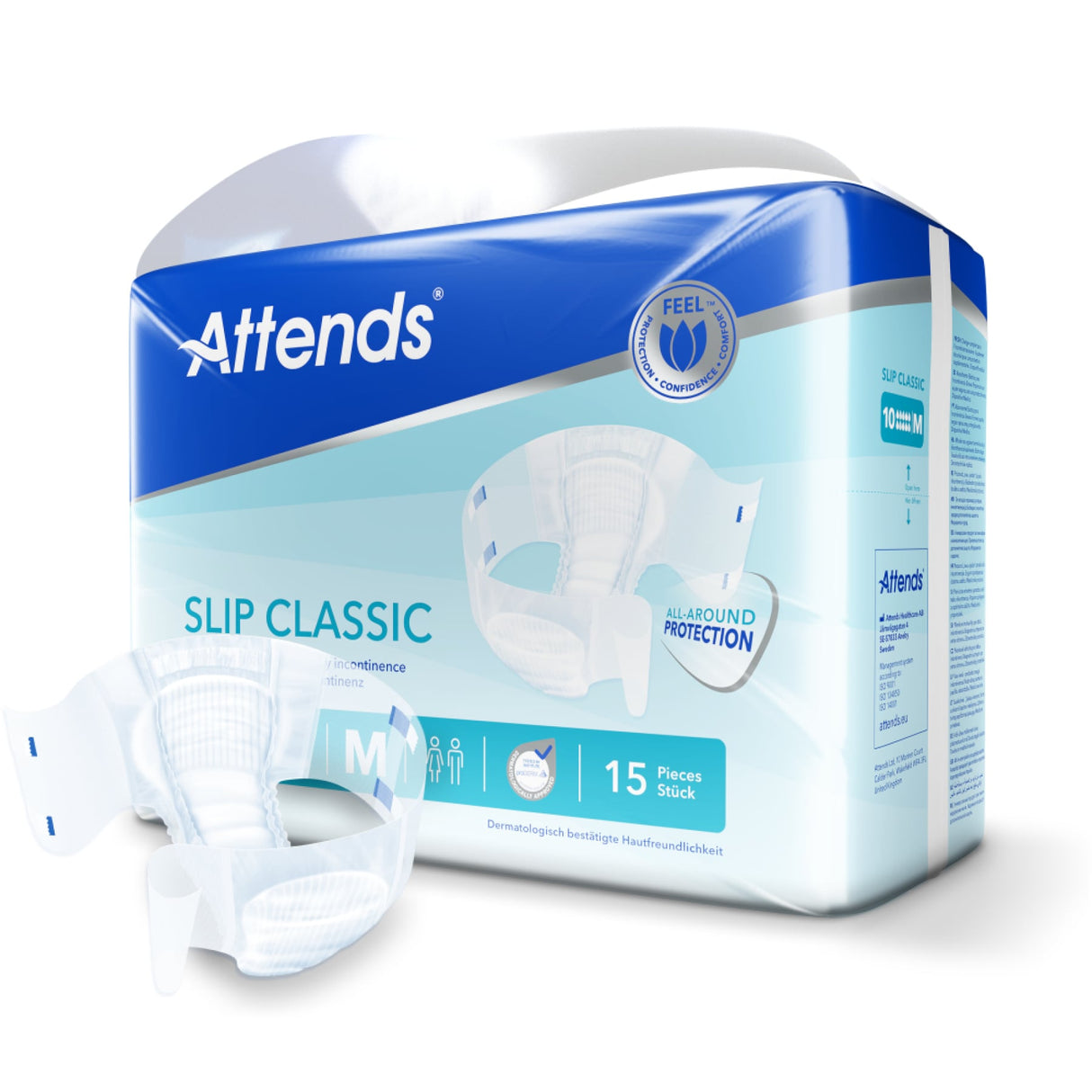 Attends Slip Classic 10 Inkontinenzhosen mit 4 Klett-Verschlüssen und extra großem Saugkissen