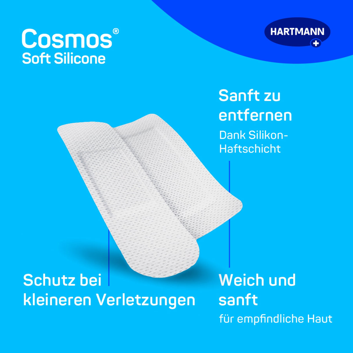 Hartmann Cosmos soft silicone Pflasterstrips, hautschonend – Ansicht 3