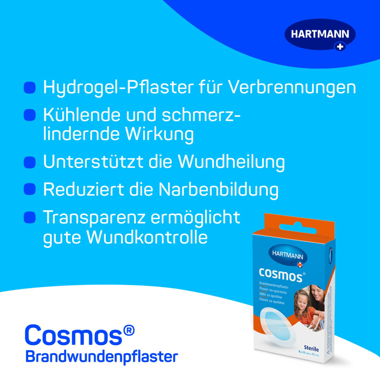 Hartmann Cosmos Brandwundenpflaster, Hydrogel, transparent – Ansicht 2