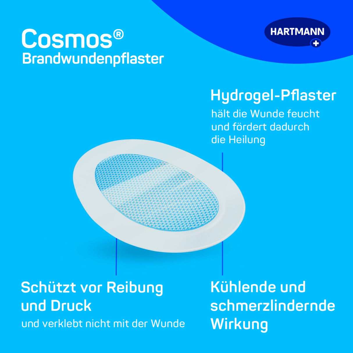 Hartmann Cosmos Brandwundenpflaster, Hydrogel, transparent – Ansicht 3