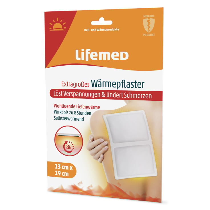 Lifemed Extragroßes Wärmepflaster Wärmeapplikation - 19 cm x 13 cm