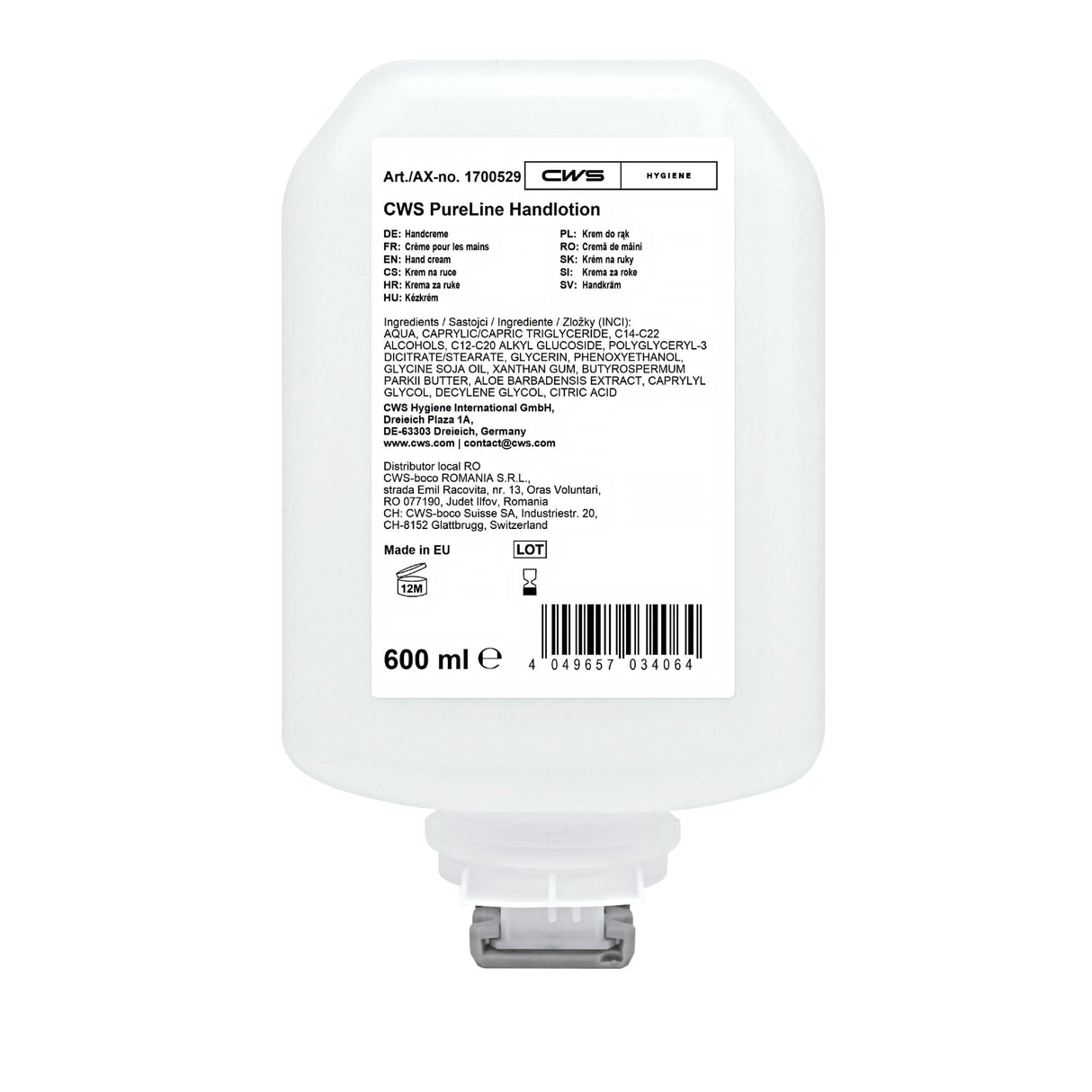 CWS PureLine Handlotion, vegan, parfümfrei, dermatologisch getestet
