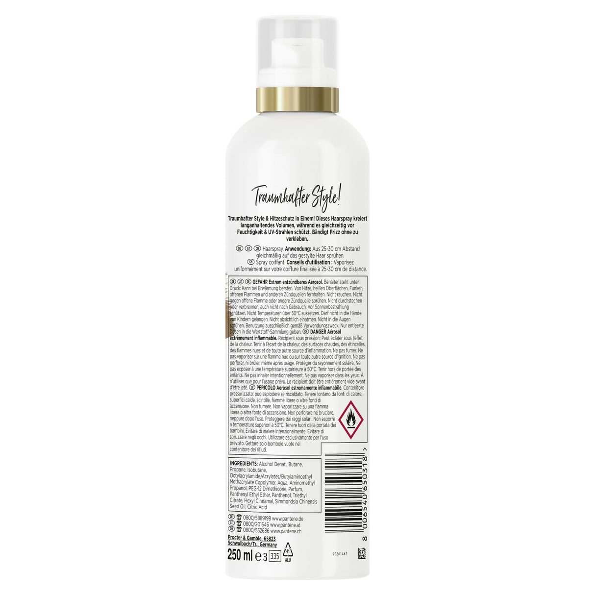 PANTENE PRO-V Perfect Volume Haarspray, Haltegrad 5, mit Jojobaöl – ohne Sulfat – Ansicht 2