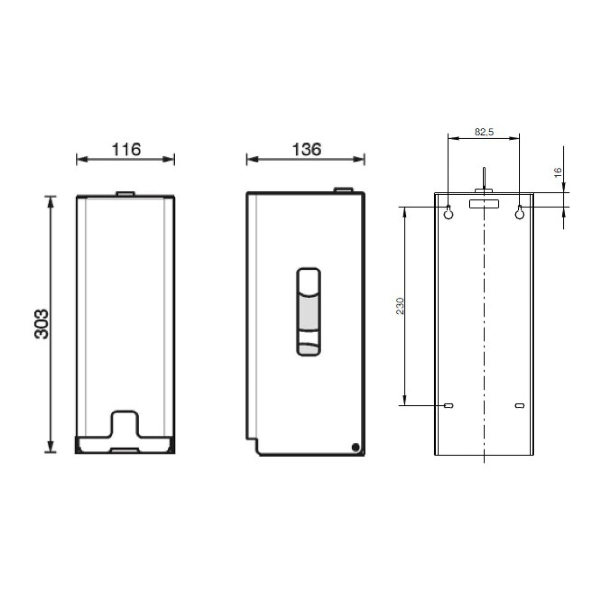 CWS ObjectLine Toilettenpapierspender für 2 Rollen, Edelstahl, mit Zylinderschloss – Ansicht 5