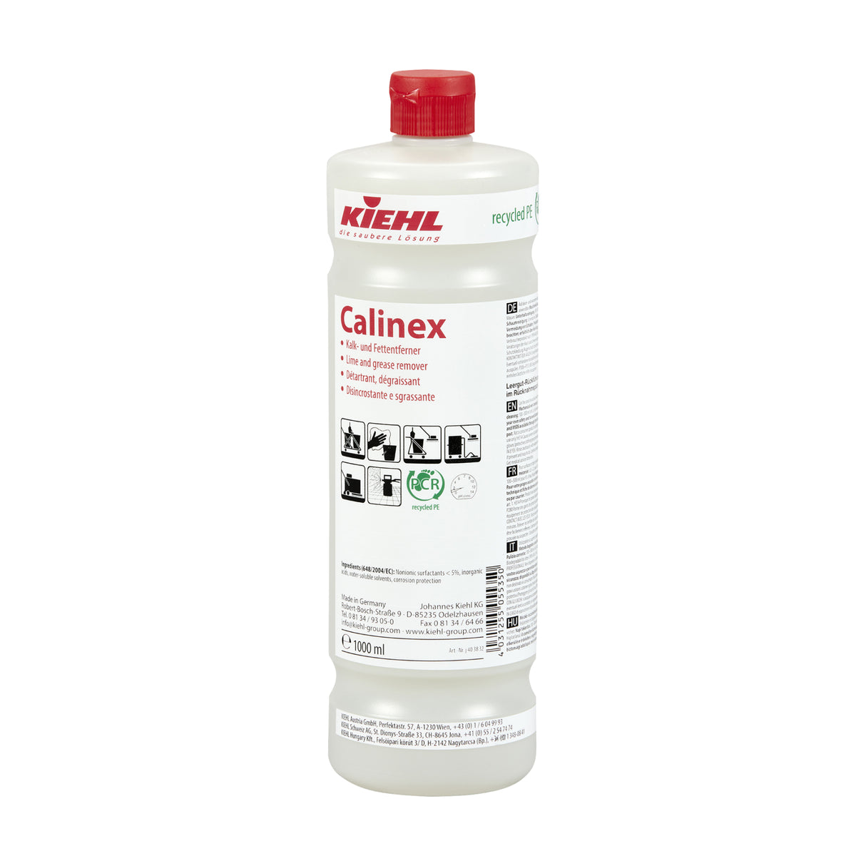 Kiehl Calinex Kalk- und Fettentferner, duftstofffrei – 1 Liter - Flasche